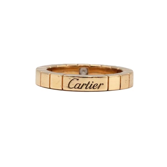 CARTIER Laniere Ring 49 About No. 9 Diamond 750 K18YG Yellow Gold Women's Jewelr - Picture 4 of 10